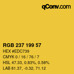Color code: RGB 237 199 57 | qconv.com
