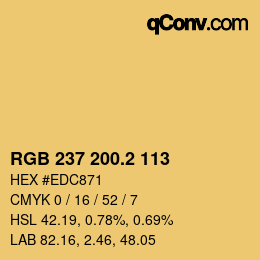 カラーコード: RGB 237 200.2 113 | qconv.com