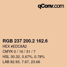 カラーコード: RGB 237 200.2 162.6 | qconv.com