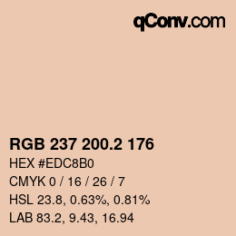 カラーコード: RGB 237 200.2 176 | qconv.com