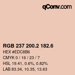 カラーコード: RGB 237 200.2 182.6 | qconv.com