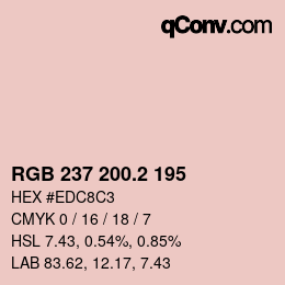 カラーコード: RGB 237 200.2 195 | qconv.com