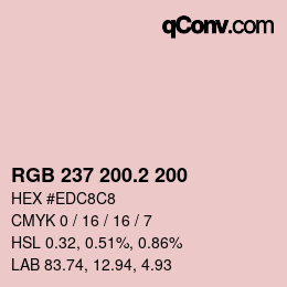 カラーコード: RGB 237 200.2 200 | qconv.com