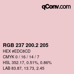 カラーコード: RGB 237 200.2 205 | qconv.com