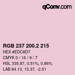 カラーコード: RGB 237 200.2 215 | qconv.com