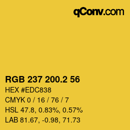 カラーコード: RGB 237 200.2 56 | qconv.com