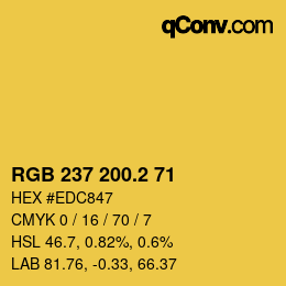 カラーコード: RGB 237 200.2 71 | qconv.com