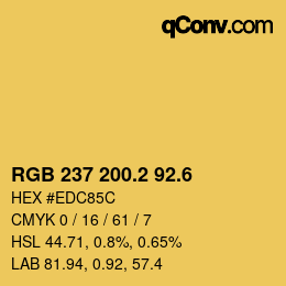 カラーコード: RGB 237 200.2 92.6 | qconv.com