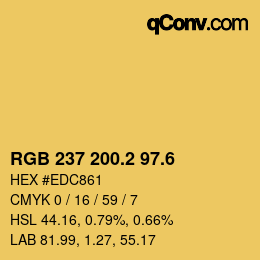 カラーコード: RGB 237 200.2 97.6 | qconv.com