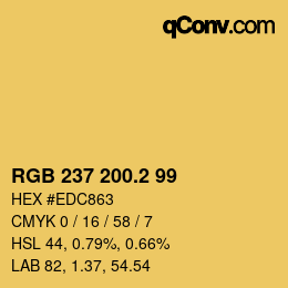 カラーコード: RGB 237 200.2 99 | qconv.com