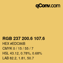 カラーコード: RGB 237 200.6 107.6 | qconv.com