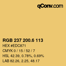 カラーコード: RGB 237 200.6 113 | qconv.com