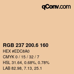 カラーコード: RGB 237 200.6 160 | qconv.com