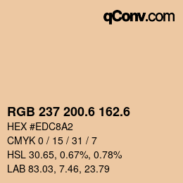 カラーコード: RGB 237 200.6 162.6 | qconv.com