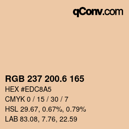 カラーコード: RGB 237 200.6 165 | qconv.com