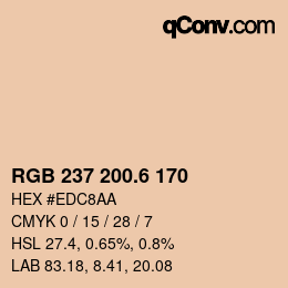 カラーコード: RGB 237 200.6 170 | qconv.com