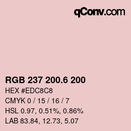 カラーコード: RGB 237 200.6 200 | qconv.com