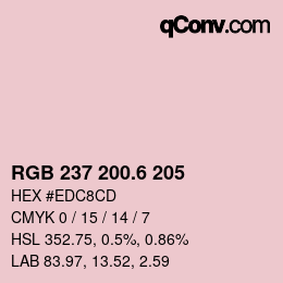 カラーコード: RGB 237 200.6 205 | qconv.com