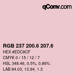 カラーコード: RGB 237 200.6 207.6 | qconv.com