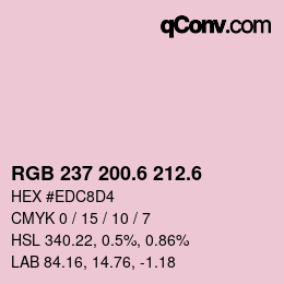 カラーコード: RGB 237 200.6 212.6 | qconv.com