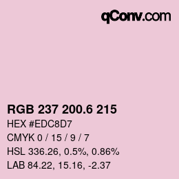 カラーコード: RGB 237 200.6 215 | qconv.com