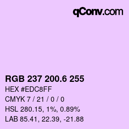 カラーコード: RGB 237 200.6 255 | qconv.com
