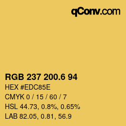 カラーコード: RGB 237 200.6 94 | qconv.com