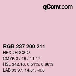 颜色代码: RGB 237 200 211 | qconv.com