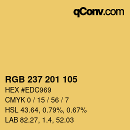 Color code: RGB 237 201 105 | qconv.com