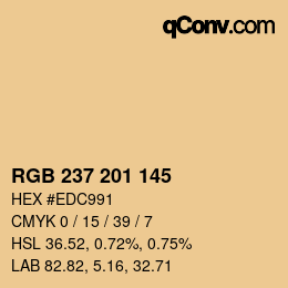 Color code: RGB 237 201 145 | qconv.com