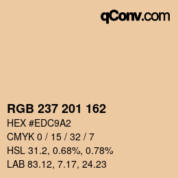 颜色代码: RGB 237 201 162 | qconv.com