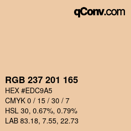 Color code: RGB 237 201 165 | qconv.com