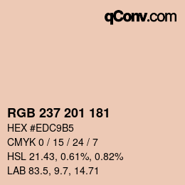 カラーコード: RGB 237 201 181 | qconv.com