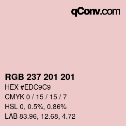 カラーコード: RGB 237 201 201 | qconv.com