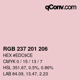 Color code: RGB 237 201 206 | qconv.com