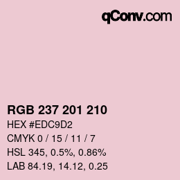 Color code: RGB 237 201 210 | qconv.com