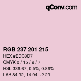 Color code: RGB 237 201 215 | qconv.com