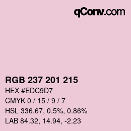 カラーコード: RGB 237 201 215 | qconv.com