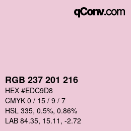 Color code: RGB 237 201 216 | qconv.com