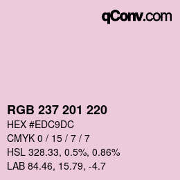 Color code: RGB 237 201 220 | qconv.com
