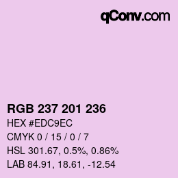 カラーコード: RGB 237 201 236 | qconv.com