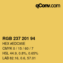 Color code: RGB 237 201 94 | qconv.com