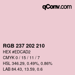 カラーコード: RGB 237 202 210 | qconv.com