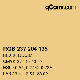 カラーコード: RGB 237 204 135 | qconv.com