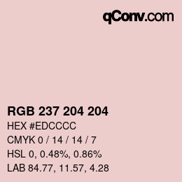 Color code: RGB 237 204 204 | qconv.com