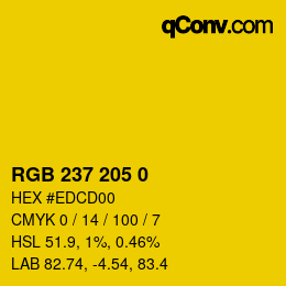 Farbcode: RGB 237 205 0 | qconv.com