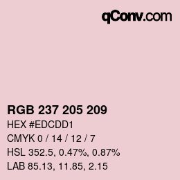 Color code: RGB 237 205 209 | qconv.com