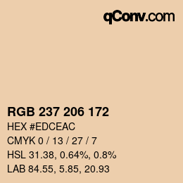 颜色代码: RGB 237 206 172 | qconv.com