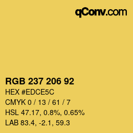 Color code: RGB 237 206 92 | qconv.com