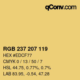 カラーコード: RGB 237 207 119 | qconv.com